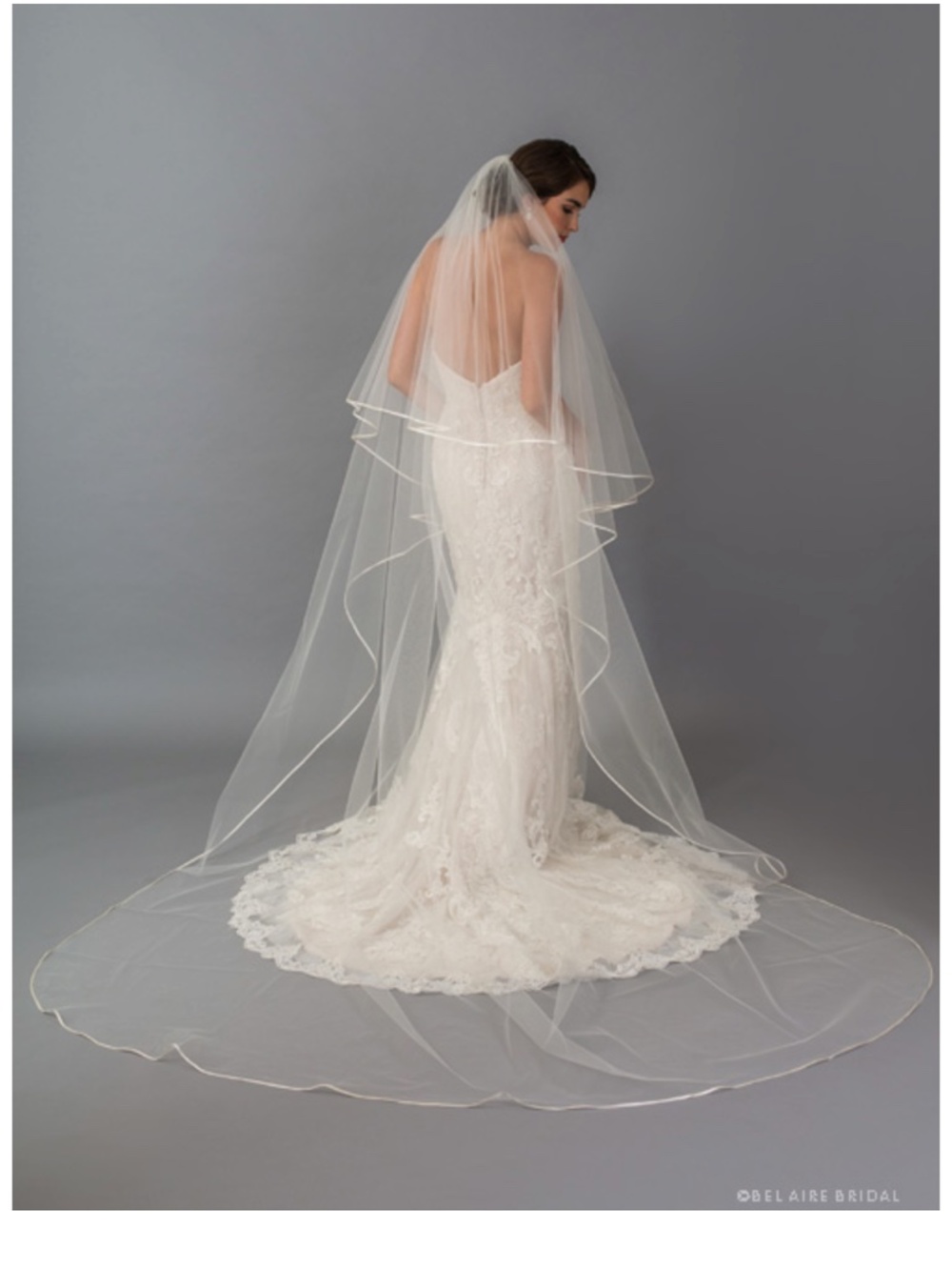 Bel Aire Bridal 2-Tier Satin Ribbon Edge Veil